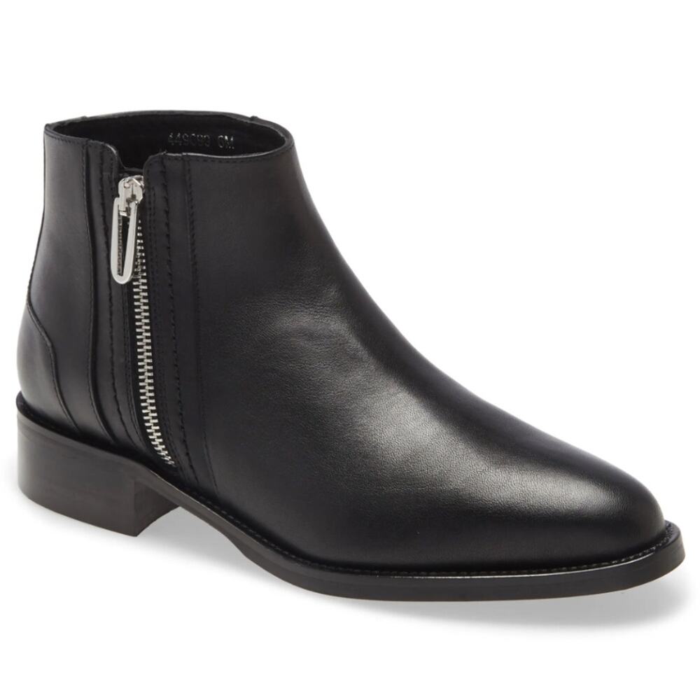 Aquatalia Nadie Black Leather Bootie Size 6 New
